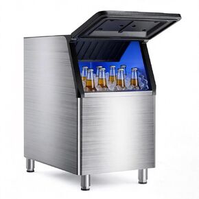 Commercial Stainless Steel Ice Storage Bin, 10H Long-Lasting Insulation, 300LBS Capacity, Cocktail Whisky Beer Drinks Cooler Bucket for Bar Restaurant Pub, with Drainage Kit in Kuwait