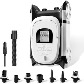 22PSI Electric SUP Pump, 12V DC Car Powered Paddle Board Pump with Accurate LCD Gauge & Reliable Auto-Off, Dual Stage Inflation for Paddleboards, Boats, Kayaks, Air Mattresses & Inflatables in Saudi Arabia