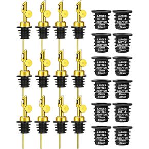 3 Pack Olive Oil Pour Spout with Adapters, Oils Pourer for Olive Oil Dispenser Bottle, Easily Turn Your Bottles into Dispensers for Liquor, Vinegar, Oils, Syrup, Liquor Bottle Pourers, Silver in Saudi Arabia
