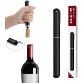Wine Bottle Opener, IPEROT Air Pressure Wine Corkscrew With Cutting Wine Bottle Foil Knife, Effortlessly Open Wine Bottles Without Damaging Corks, Easy-to-Use(Black) in Kuwait