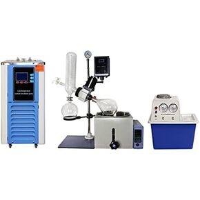 2L Rotary Evaporator Kit with Vacuum Pump & 5L Chiller - High-Efficiency Lab Distillation Equipment for Solvent Removal, 110V Essential for Chemical Processing in Kuwait