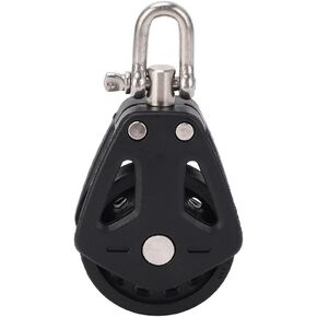 Nylon Marine Pulley Stainless Steel Swivel Single Bearing Block for Boats, Kayaks & Sailing Hardware (52x98mm, Black) Sailing Accessory‌ in Kuwait