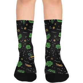 جوارب المشي لمسافات طويلة بنمط البرسيم الأخضر - جوارب شتوية سميكة دافئة للأولاد والبنات الصغار للمدرسة، والارتداء اليومي والأنشطة الخارجية in Kuwait