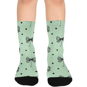 جوارب المشي لمسافات طويلة بفيونكة خضراء - جوارب شتوية حرارية سميكة دافئة للأولاد والبنات الصغار للمدرسة، والارتداء اليومي والأنشطة الخارجية in Kuwait