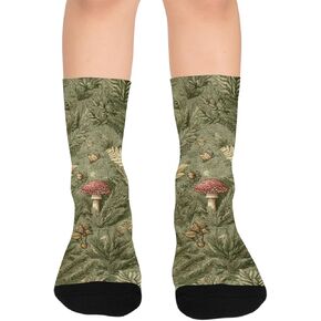 جوارب Woodland Mushrooms Green للمشي لمسافات طويلة - جوارب شتوية حرارية سميكة دافئة للأولاد والبنات للمدرسة، والارتداء اليومي والأنشطة الخارجية in Kuwait