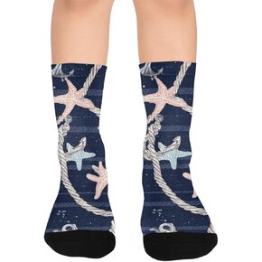 جوارب المشي لمسافات طويلة بطبعة زهور ساحلية - جوارب شتوية حرارية سميكة دافئة للأطفال الصغار للأولاد والبنات للمدرسة، والارتداء اليومي والأنشطة الخارجية in Kuwait