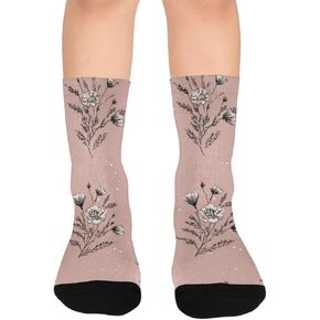 جوارب للتنزه سيرًا على الأقدام من Dusty Pink Blooms Flowers - جوارب شتوية حرارية سميكة دافئة للأولاد والبنات للمدرسة، والارتداء اليومي والأنشطة الخارجية in Kuwait