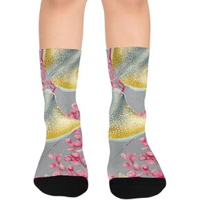 جوارب المشي لمسافات طويلة باللون الرمادي المرجاني الناعمة - جوارب شتوية حرارية سميكة دافئة للأولاد والبنات الصغار للمدرسة، والارتداء اليومي والأنشطة الخارجية in Kuwait