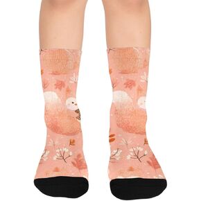 جوارب للمشي لمسافات طويلة بطباعة السناجب الزهرية - جوارب شتوية حرارية سميكة دافئة للأولاد والبنات الصغار للمدرسة، والارتداء اليومي والأنشطة الخارجية in Kuwait