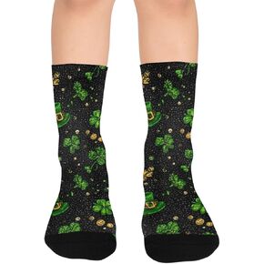 جوارب Green Lucky Clover Leaf للمشي لمسافات طويلة - جوارب شتوية حرارية سميكة دافئة للأولاد والبنات الصغار للمدرسة، والارتداء اليومي والأنشطة الخارجية in Kuwait