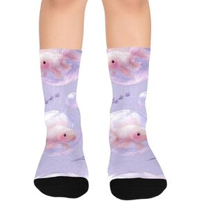 جوارب Bubble Goldfish الناعمة باللون الأرجواني للمشي لمسافات طويلة - جوارب شتوية حرارية سميكة دافئة للأولاد والبنات للمدرسة، والارتداء اليومي والأنشطة الخارجية in Kuwait