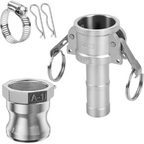 تجهيزات الكامة والأخدود من الفولاذ المقاوم للصدأ 316، وقابس بارب 3/4 بوصة، ومجموعة تركيب خرطوم الأخدود أنثى 3/4 بوصة NPT، وتركيب Camlock مع مشبك خرطوم. (قفل الكامة 3/4 بوصة النوع C+A) in Kuwait