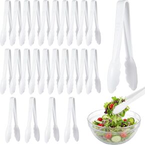 Tessco for you 50 Pcs Plastic Tongs for Serving Bulk, 9 Inch Plastic Disposable Serving Tongs, Heavy Duty Salad Tong for Kitchen, Buffet, BBQ, Events & Catering (Black) in Kuwait