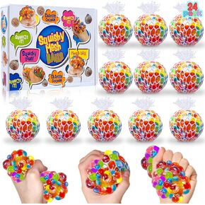24 Pack Easter Eggs Prefilled with Stress Balls Fidget Toys,Squeeze Sensory Stress Relief Squishy Balls for Kids Boys Girls Toddler Easter Basket Essential Stuffers Easter Eggs Hunt Party Favor in Kuwait