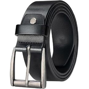 Men's Casual Vintage Alloy Pin Buckle Second Layer Leather Belt For Jeans Trousers Work Pants in Kuwait
