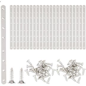 24 Pcs 12" Flat Mending Plates Stainless Steel Straight Brackets Metal Brackets with Holes Repair Fixing Bracket for Wood Connector with 192 Screws in Kuwait