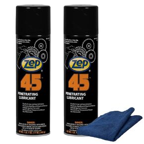Zep 45 Penetrating Lubricant 17 oz (2 Units) & a Blue Microfiber Rag - Rust Penetrant and Lubricant for Stuck Bolts Hinges, Tools, and Metal Parts in Kuwait