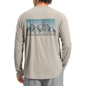 Pudolla Men's Sun Protection Long Sleeve Shirts UPF 50+ Fishing Swim Shirts Lightweight Quick Dry Rash Guard Hiking Shirts in Kuwait