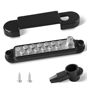 Marine Bus Bars, 1/4-inch Studs and 12#8 Terminal Screws, 12V 150A Power Distribution Ground Bus Bar, Suitable for Marine, Automotive, and Solar Wiring in Kuwait