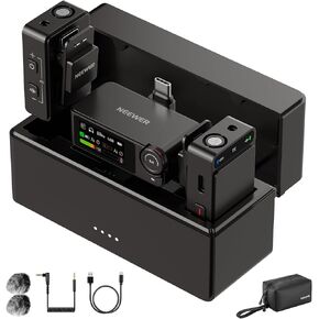 NEEWER CM26 MAX AI Wireless Lav Mic متوافق مع iPhone 17 16 15 Android Camera PC، USB C Plug & Play Control App، إلغاء الضوضاء بمستويين، بطارية إجمالية 50 ساعة، نطاق 120 متر، معتمد من Apple MFi in Kuwait