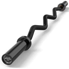 قضيب الحديد Olympic EZ Curl بطول 4 أقدام / 6.2 أقدام لرفع الأثقال، ودفعات الورك، والقرفصاء، والعضلة ذات الرأسين - شريط تجعيد الكروم في صالة الألعاب الرياضية المنزلية لألواح الوزن 2 بوصة، سعة 500 رطل / 700 رطل in Kuwait
