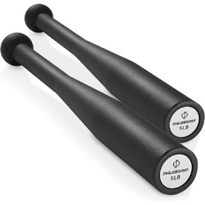 Philosophy Gym Indian Clubs Pair- Weighted Steel Exercise Club Bells Set, Arm Strength Trainer in Kuwait