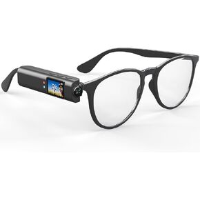 Fanisic Hands-Free POV Sports Camera for Glasses 2.7K HD, 110 Degree Wide Angle Mini Body Cam with Glasses, Wearable Cam WiFi APP Connection, First-Person View for Traveling Cycling Vlogging(Black) in Kuwait