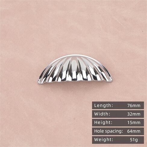 خزانة شل ذهبية سحب كروم مشرق ثقب واحد درج مقبض نحاسي عتيق 1 قطعة (8182-Chrome) in Kuwait