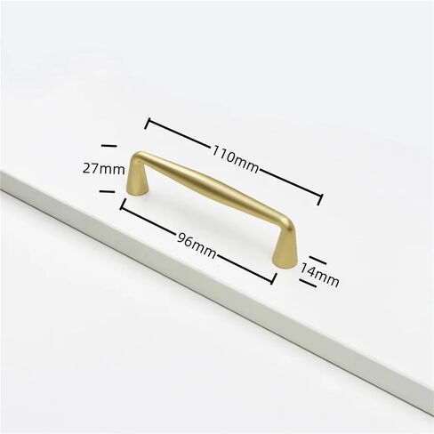 Solid Zinc Alloy Cabinet Handles Furniture Decoration Kitchen Drawer Wardrobe Door Pulls 1Pcs(Brushed-Copper-C96mm) in Kuwait