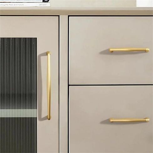 Solid Zinc Alloy Cabinet Handles Furniture Decoration Kitchen Drawer Wardrobe Door Pulls 1Pcs(Brushed-Copper-C96mm) in Kuwait