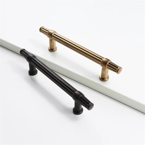 Solid Cabinet Handles Wardrobe Pull Cupboard Door Kitchen Retro Pulls 1Pcs(Black brown-C96mm) in Kuwait