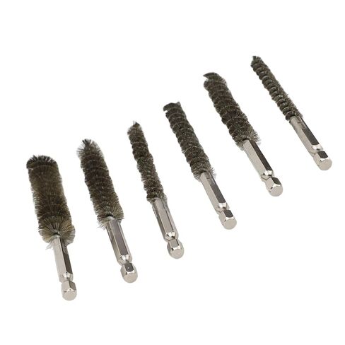 6pcs Bore Brushes for Power Drill, Stainless Steel Twisted Wire Brush Set, Durable Rust Removal Tools for Garage and Automotive in Saudi Arabia
