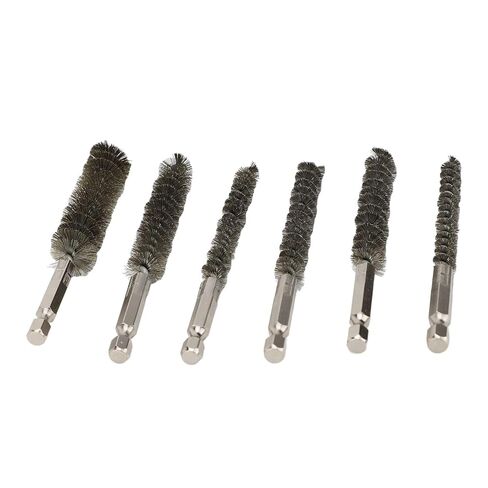 6pcs Bore Brushes for Power Drill, Stainless Steel Twisted Wire Brush Set, Durable Rust Removal Tools for Garage and Automotive in Saudi Arabia