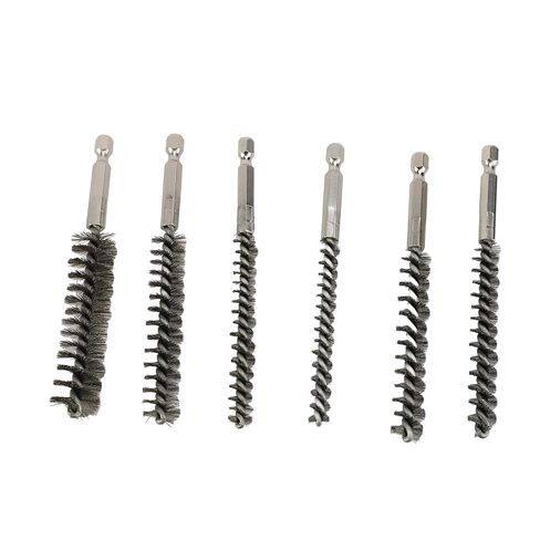 6pcs Bore Brushes for Power Drill, Stainless Steel Twisted Wire Brush Set, Durable Rust Removal Tools for Garage and Automotive in Saudi Arabia