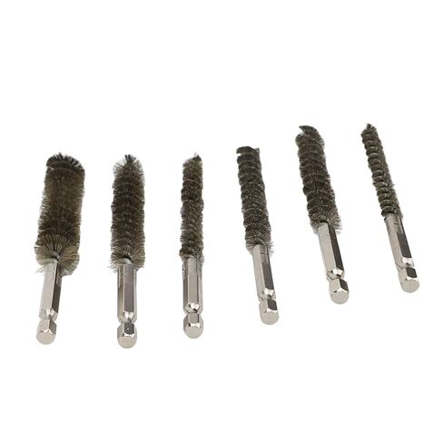 6pcs Bore Brushes for Power Drill, Stainless Steel Twisted Wire Brush Set, Durable Rust Removal Tools for Garage and Automotive in Saudi Arabia