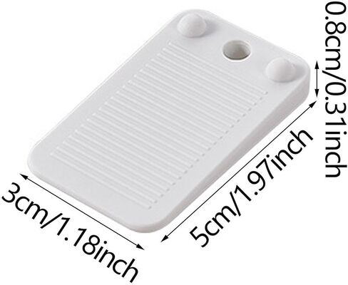 3 Pieces Furniture Levelers Anti Slip Shims Stackable Level Wedge Flexible Hard Wedges PVC Material Suitable for Home Furniture Doors Floors, White in Saudi Arabia