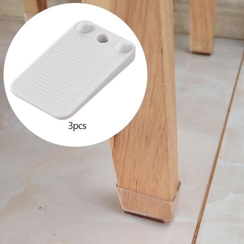 3 Pieces Furniture Levelers Anti Slip Shims Stackable Level Wedge Flexible Hard Wedges PVC Material Suitable for Home Furniture Doors Floors, White in Saudi Arabia