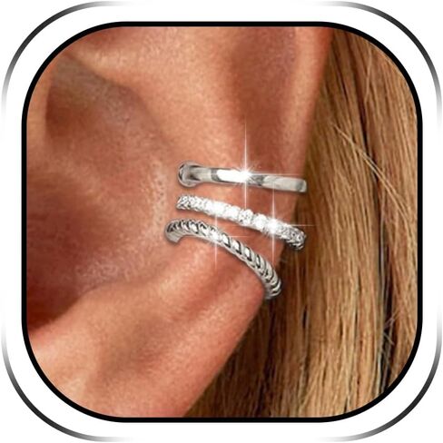 Ear Cuffs Non Piercing Dainty Gold Ear Cuff Earrings for Women Trendy Stuff Gold Earrings Non Pierced Clip on Cartilage Earring Set Stacks Jewelry Gifts in Kuwait