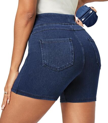 IUGA Stretchy Jean Shorts for Women High Waisted Pull On Jorts with Pockets Denim Shorts Women Summer Casual Shorts 2025 in Saudi Arabia