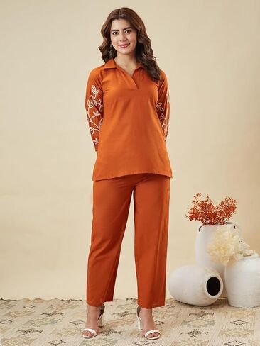 Womens Cord set Cotton Rayon Embroidered Indian Cordset Summer Co Cord set Pair in Kuwait