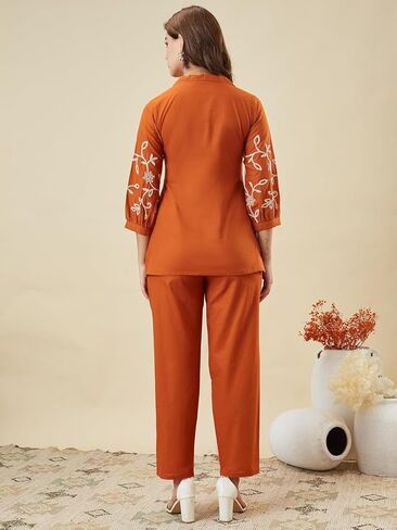 Womens Cord set Cotton Rayon Embroidered Indian Cordset Summer Co Cord set Pair in Kuwait