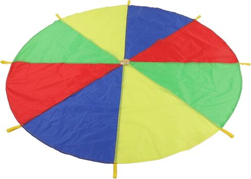 Kids Parachute Exercise Toy 4 Colors 8 Handles Promote Cooperation Multicolored Parachute Outdoor Game in Saudi Arabia