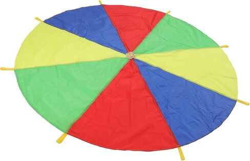 Parachute Game for Kids, Multicolored Outdoor Toy with 8 Handles, Promotes Cooperation for Birthday Parties, Picnic, Family Reunions in Kuwait