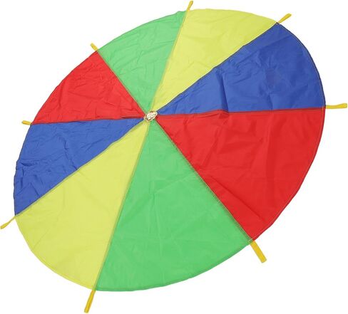 Parachute Game for Kids, Multicolored Outdoor Toy with 8 Handles, Promotes Cooperation for Birthday Parties, Picnic, Family Reunions in Kuwait