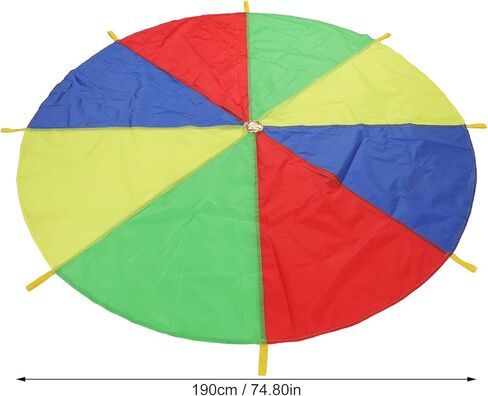 Parachute Game for Kids, Multicolored Outdoor Toy with 8 Handles, Promotes Cooperation for Birthday Parties, Picnic, Family Reunions in Kuwait