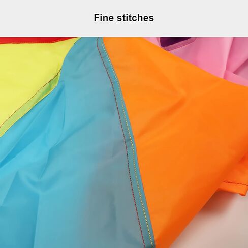 Parachute Game for Kids, Multicolored Outdoor Toy with 8 Handles, Promotes Cooperation for Birthday Parties, Picnic, Family Reunions in Kuwait