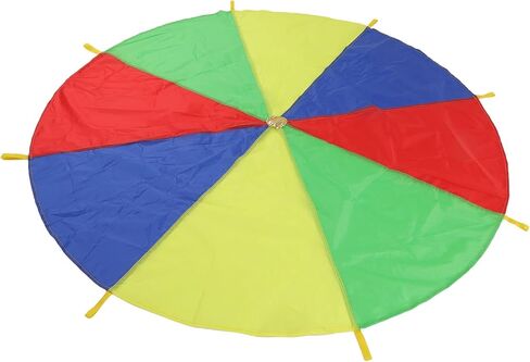 Parachute Game for Kids, Multicolored Outdoor Toy with 8 Handles, Promotes Cooperation for Birthday Parties, Picnic, Family Reunions in Kuwait