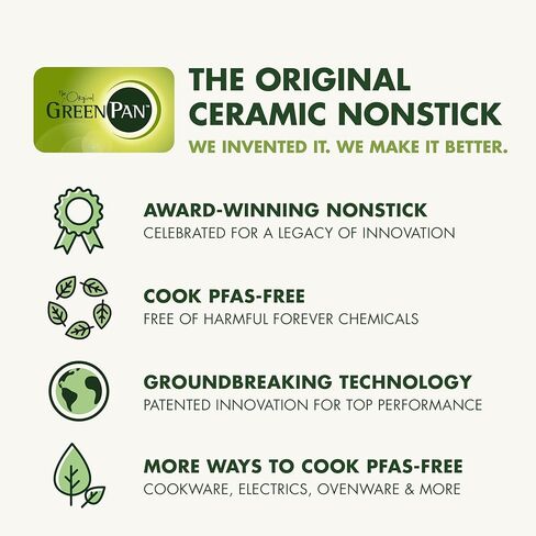 GreenPan Premiere Ovenware Healthy Ceramic Nonstick 4 Piece Bakeware Set, PFAS-Free, Rectangular, Square, Quarter, Half Sheet Baking Pans, Warp-Free, Oven Safe to 600F, Dishwasher Safe, Gray in Kuwait