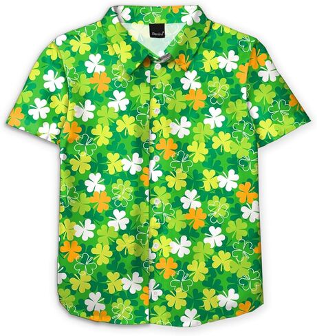 Remimi Unisex Kids Hawaiian Shirt Short Sleeve Fourth of July Patriotic Button Up 5-14 Years in Kuwait