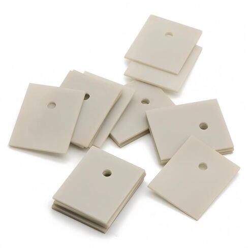 Aluminum Nitride Ceramic Thin Sheet with Holes, High Thermal Conductivity Insulation Substrate Plate - 100pcs(12mmx18mmx0.6mm) in Saudi Arabia